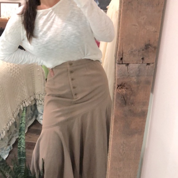 Vintage tan maxi skirt size 12 - Picture 3 of 6